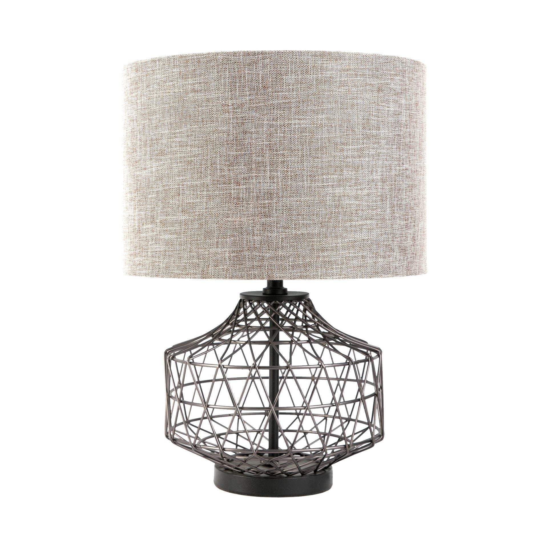 20" Black Lamp Base LED With Brown Shade - Homeroots - Flyclothing LLC