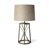 29" Bronze Lamp Base LED With Beige Shade - Homeroots - Flyclothing LLC