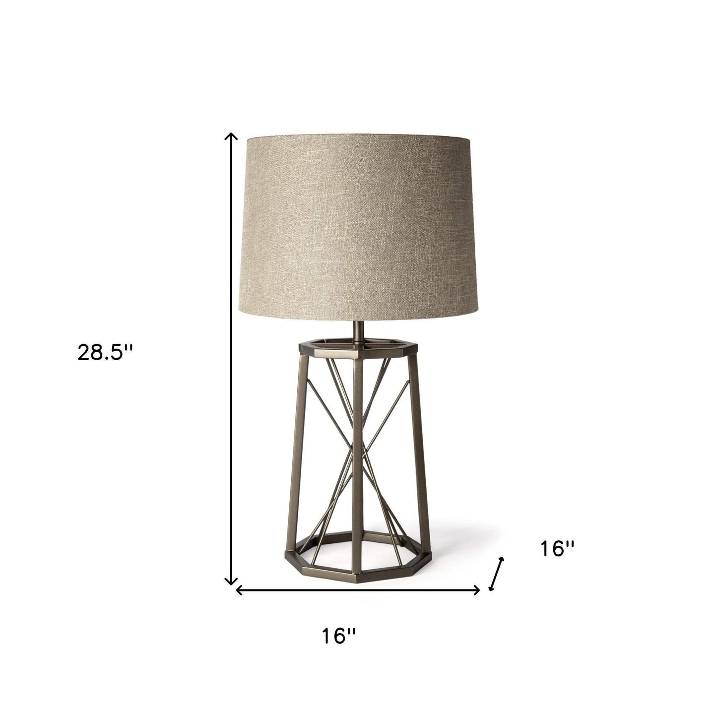 29" Bronze Lamp Base LED With Beige Shade - Homeroots - Flyclothing LLC