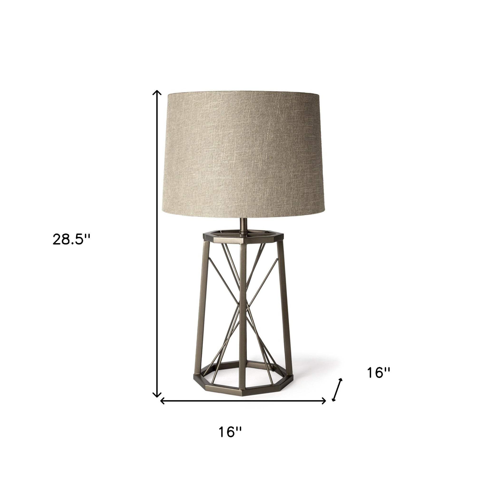 29" Bronze Lamp Base LED With Beige Shade - Homeroots - Flyclothing LLC