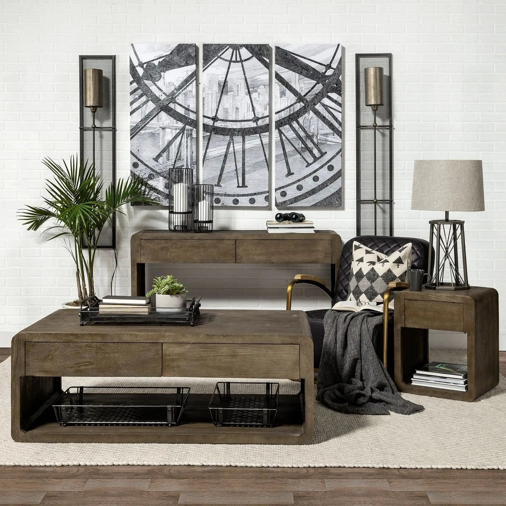 29" Bronze Lamp Base LED With Beige Shade - Homeroots