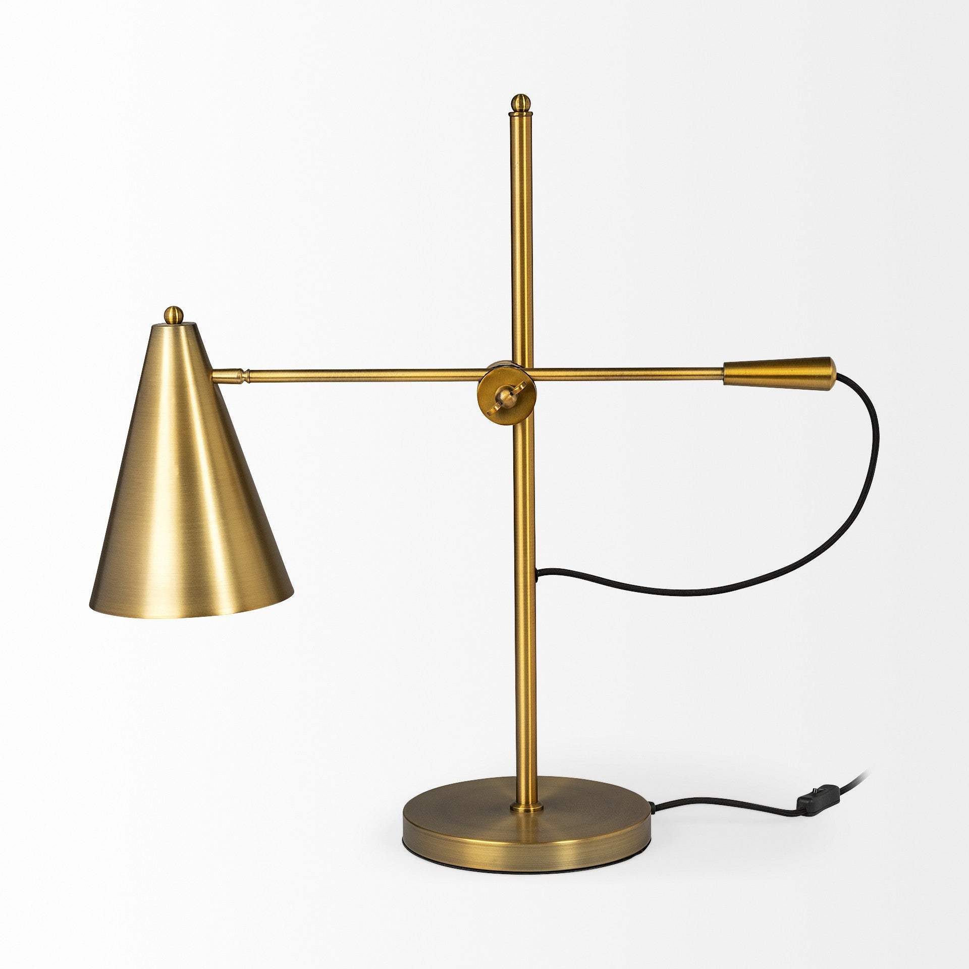 26" Gold Lamp Base LED With Gold Shade - Homeroots - Flyclothing LLC