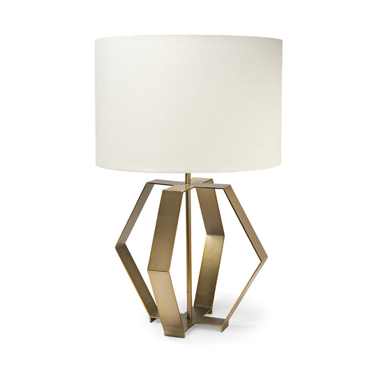 Gold Geometric Design Table Lamp - Homeroots