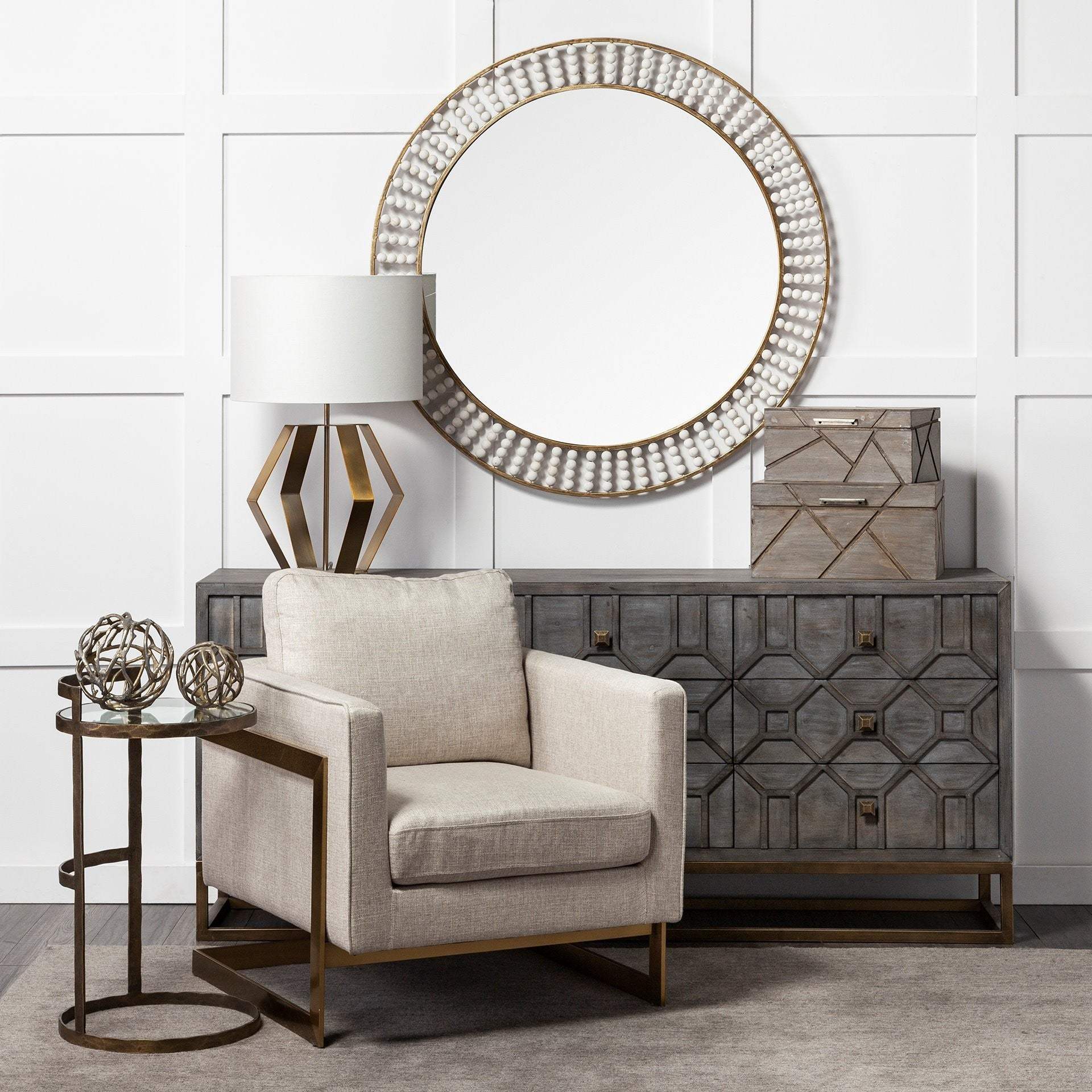 Gold Geometric Design Table Lamp - Homeroots - Flyclothing LLC