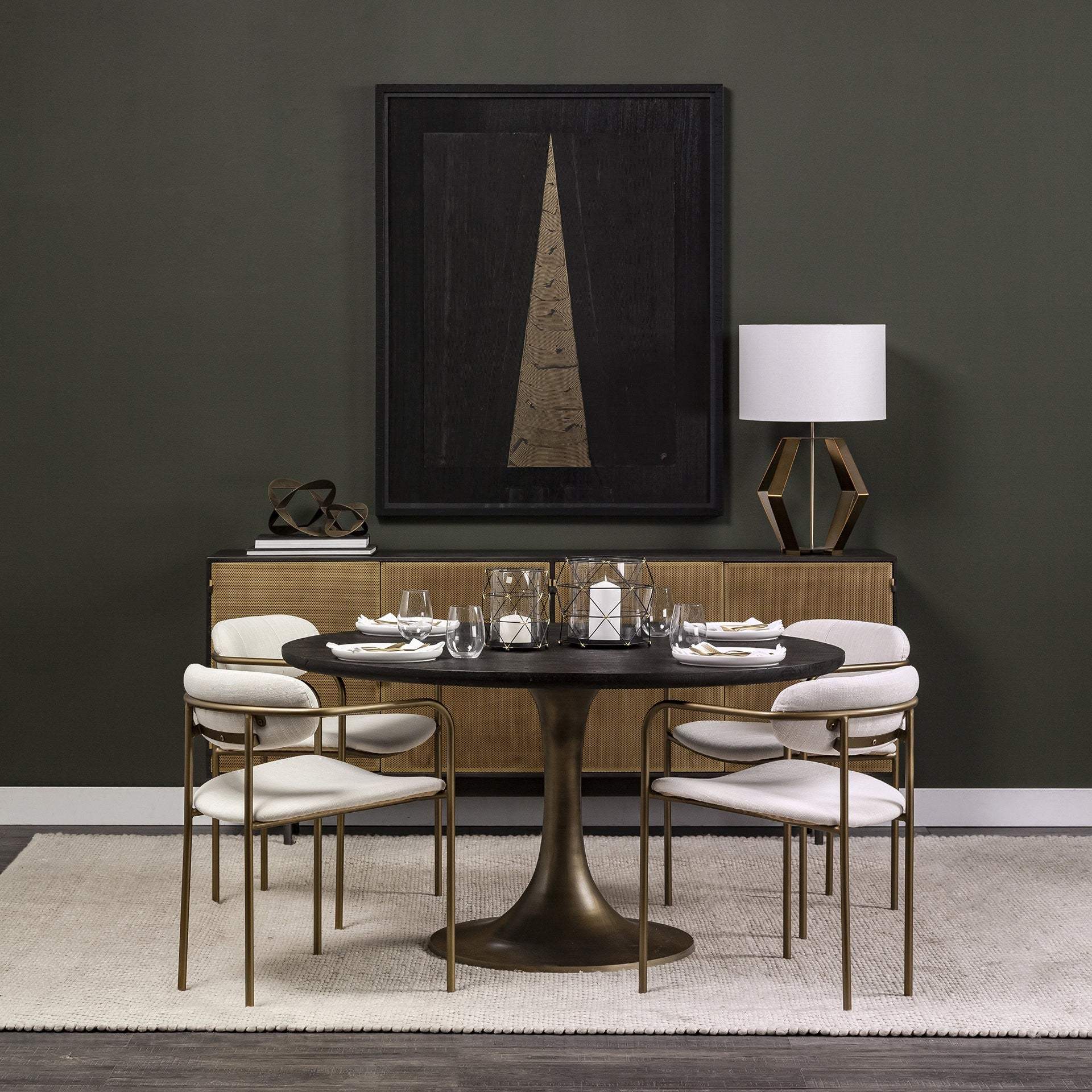 Gold Geometric Design Table Lamp - Homeroots - Flyclothing LLC