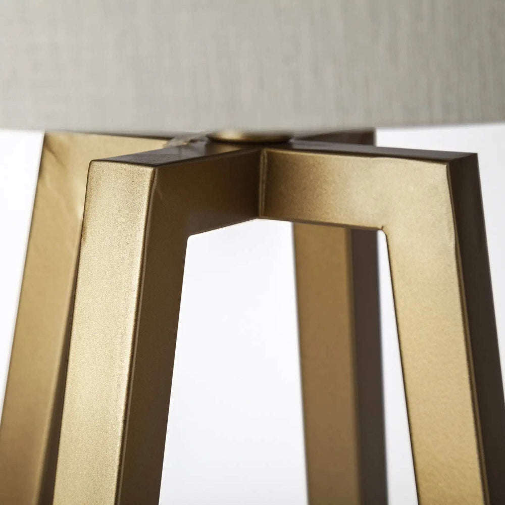 Metallic Gold Tone Geometric Table Lamp - Homeroots - Flyclothing LLC