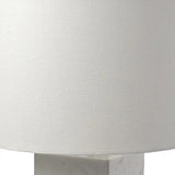 White Marble And Natural Wood Block Table Or Desk Lamp - Homeroots