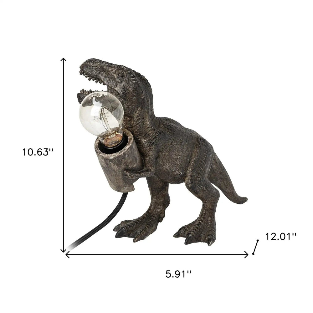 11" Brown Lamp Base LED With Clear Shade - Homeroots