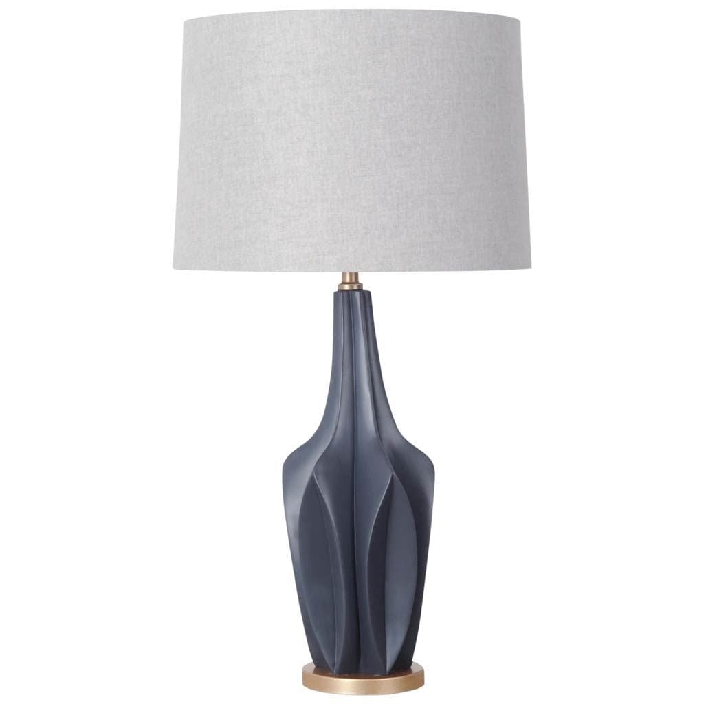 Sculptural Slate Blue Table Lamp - Homeroots