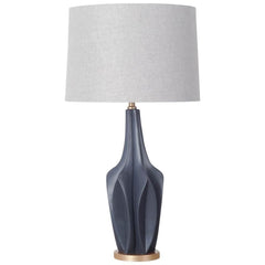 Sculptural Slate Blue Table Lamp - Homeroots