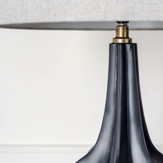 Sculptural Slate Blue Table Lamp - Homeroots