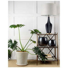 Sculptural Slate Blue Table Lamp - Homeroots