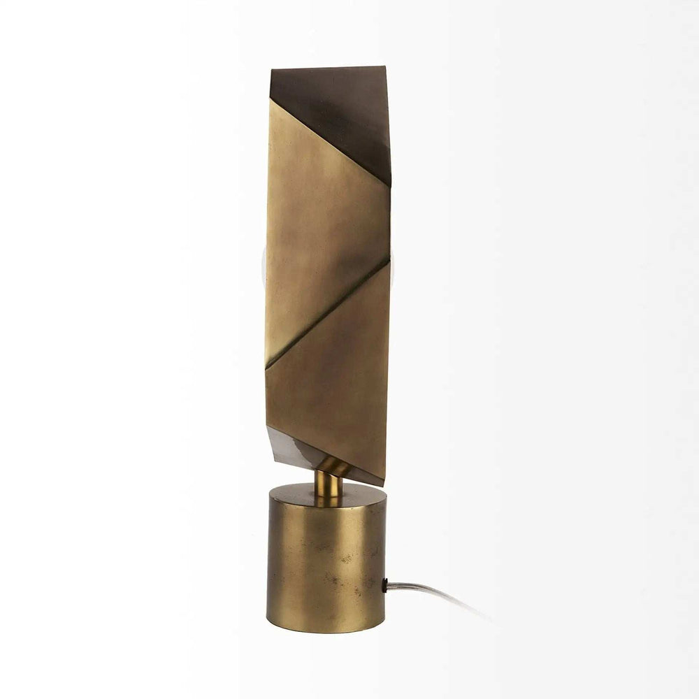 Golden Geometric Halo Table Or Desk Lamp - Homeroots - Flyclothing LLC
