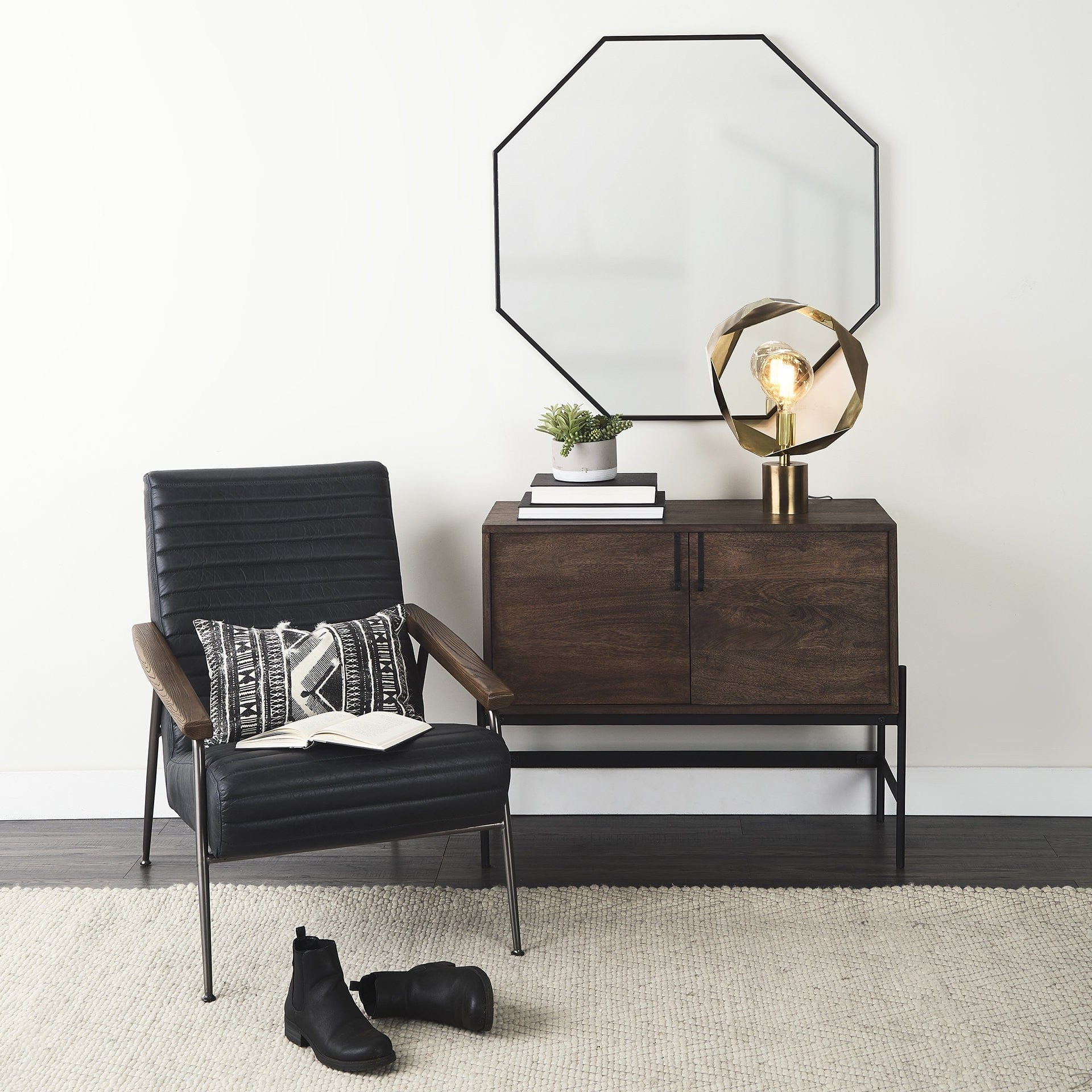 Golden Geometric Halo Table Or Desk Lamp - Homeroots
