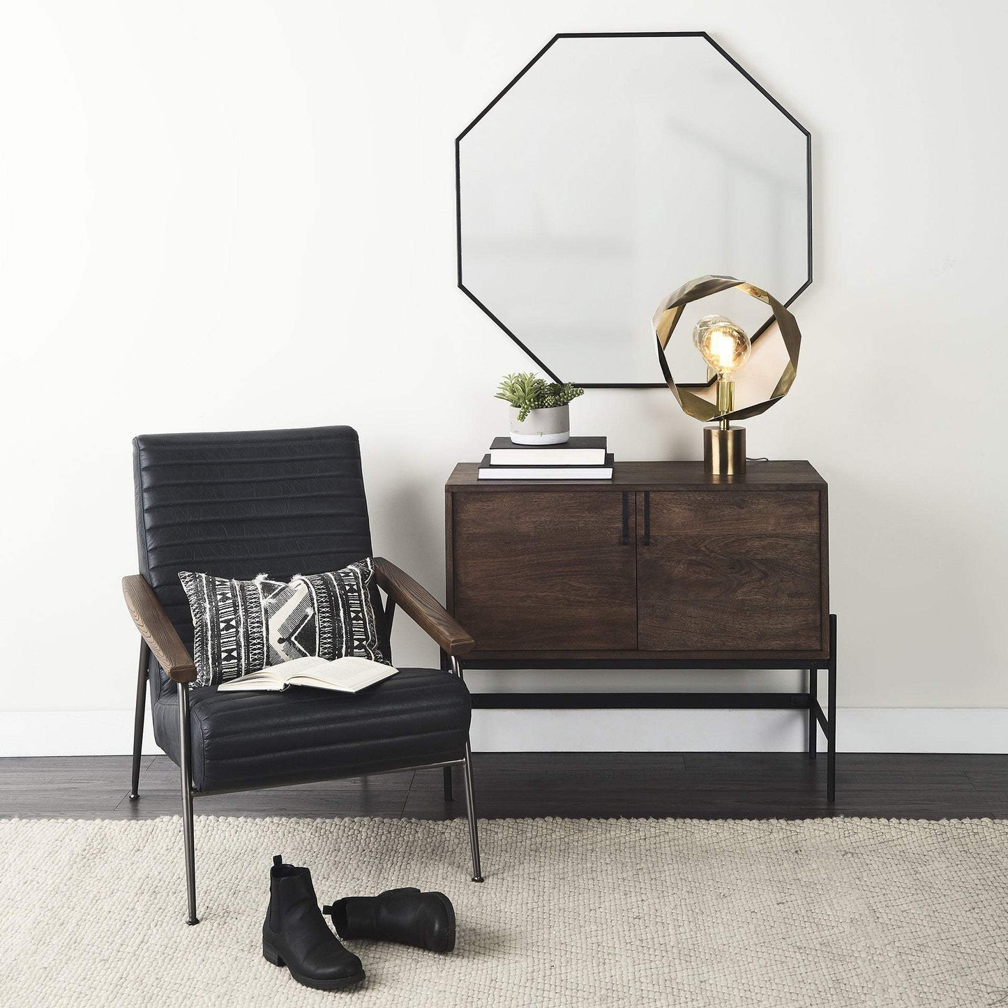 Golden Geometric Halo Table Or Desk Lamp - Homeroots - Flyclothing LLC