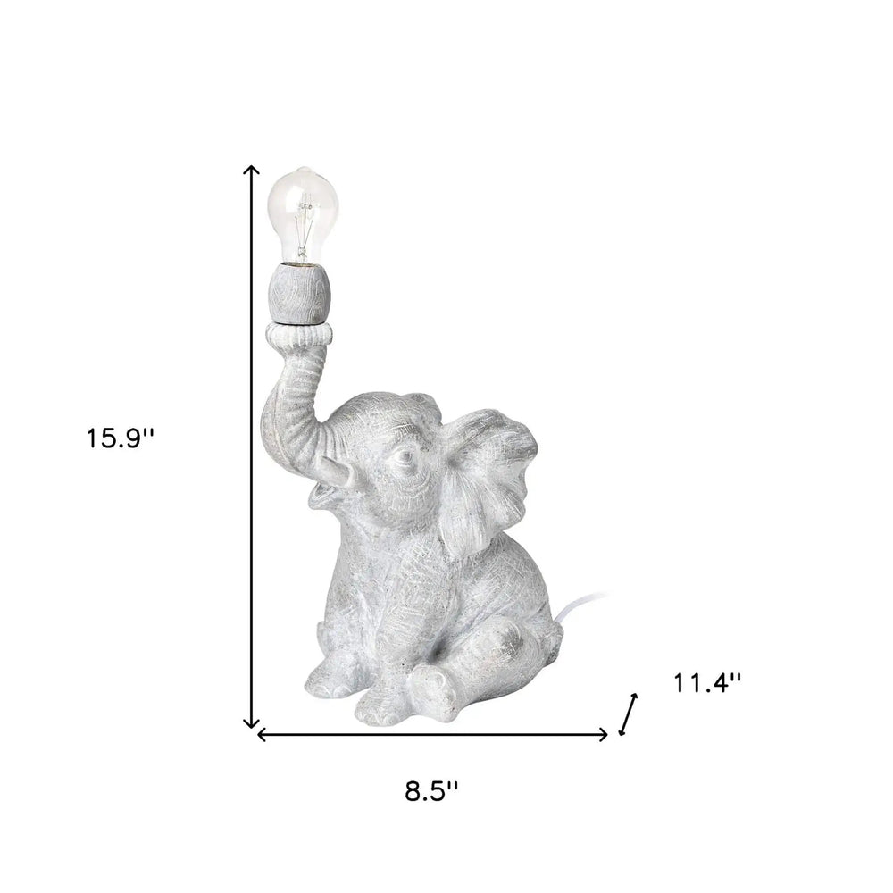 16" Gray Lamp Base LED - Homeroots