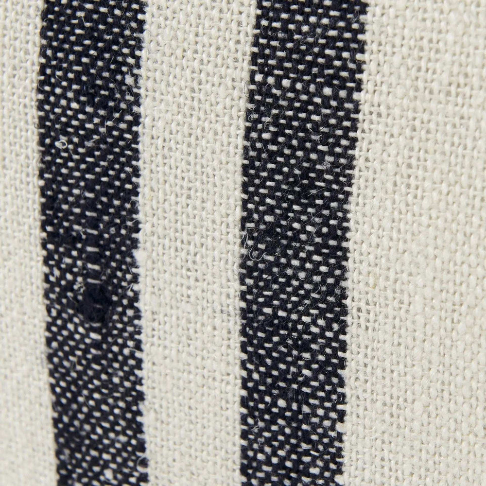 Beige And Central Blue Stripes Square Accent Pillow Cover - Homeroots - Flyclothing LLC