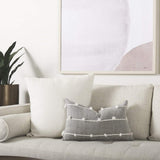 Dark Blue And Beige Lumbar Accent Pillow Cover - Homeroots - Flyclothing LLC