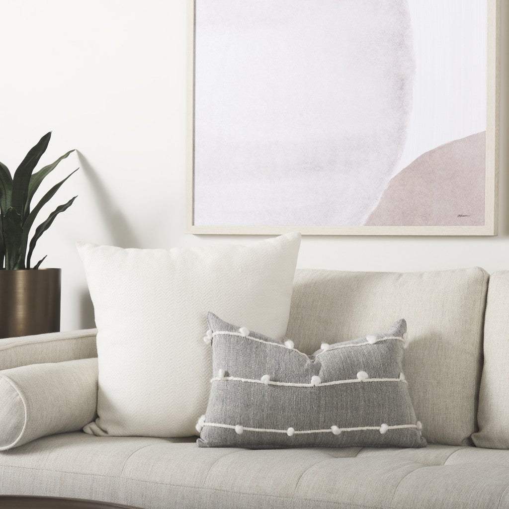 Dark Blue And Beige Lumbar Accent Pillow Cover - Homeroots - Flyclothing LLC
