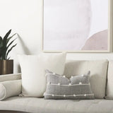 Dark Blue And Beige Lumbar Accent Pillow Cover - Homeroots
