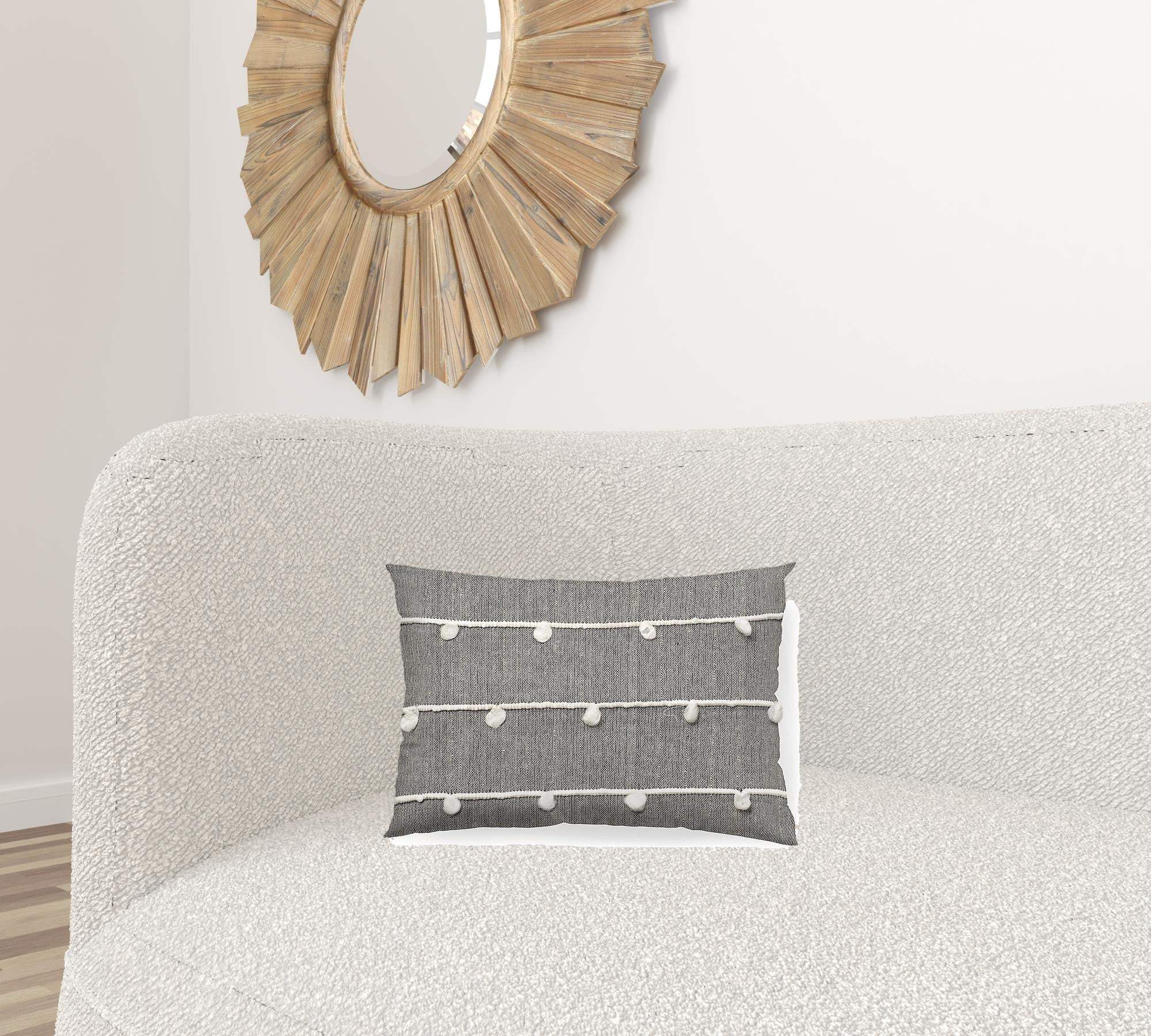 Dark Blue And Beige Lumbar Accent Pillow Cover - Homeroots - Flyclothing LLC