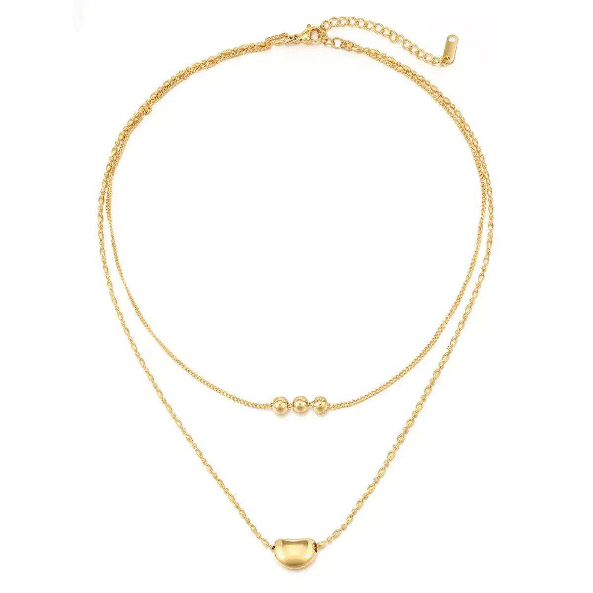 18K Gold-Plated Double Layered Necklace - Trendsi - Flyclothing LLC