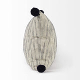 Beige And Midnight Pom Pom Square Accent Pillow Cover - Homeroots - Flyclothing LLC
