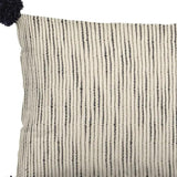 Beige And Midnight Pom Pom Lumbar Accent Pillow Cover - Homeroots
