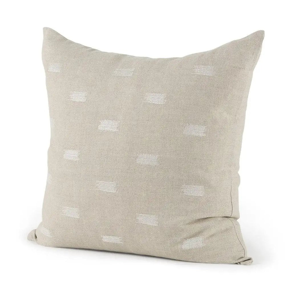 Canvas Beige And White Square Accent Pillow Cover - Homeroots