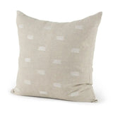 Canvas Beige And White Square Accent Pillow Cover - Homeroots