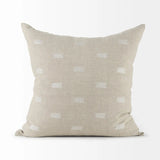 Canvas Beige And White Square Accent Pillow Cover - Homeroots