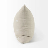 Canvas Beige And White Square Accent Pillow Cover - Homeroots