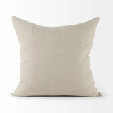 Canvas Beige And White Square Accent Pillow Cover - Homeroots