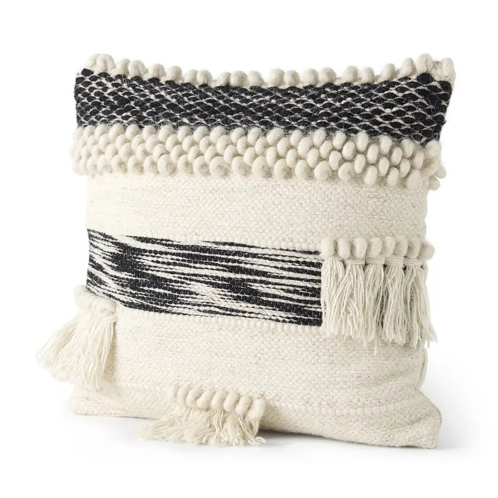 Boho Black And White Accent Pillow Cover - Homeroots