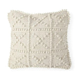 Off White Embossed Details Pillow Cover - Homeroots