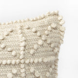 Off White Embossed Details Pillow Cover - Homeroots