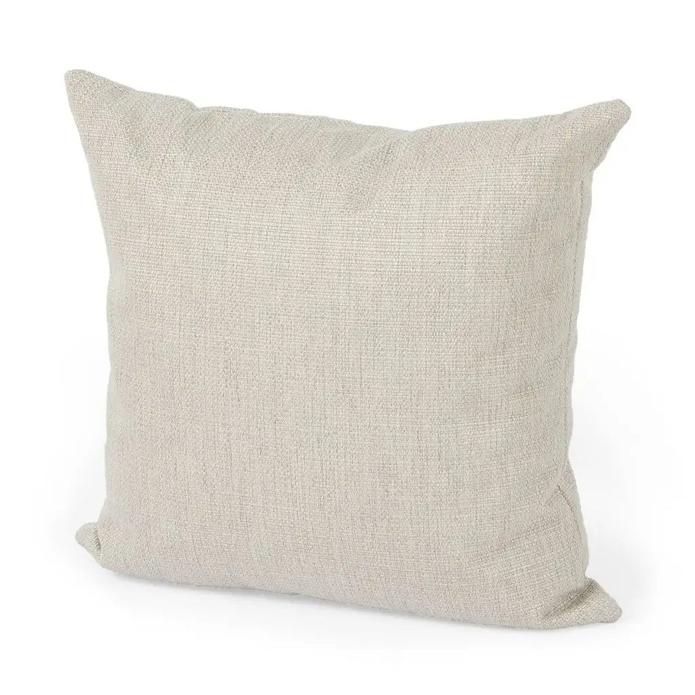 Neutral Sand Basket Weave Accent Throw Pillow - Homeroots