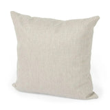 Neutral Sand Basket Weave Accent Throw Pillow - Homeroots