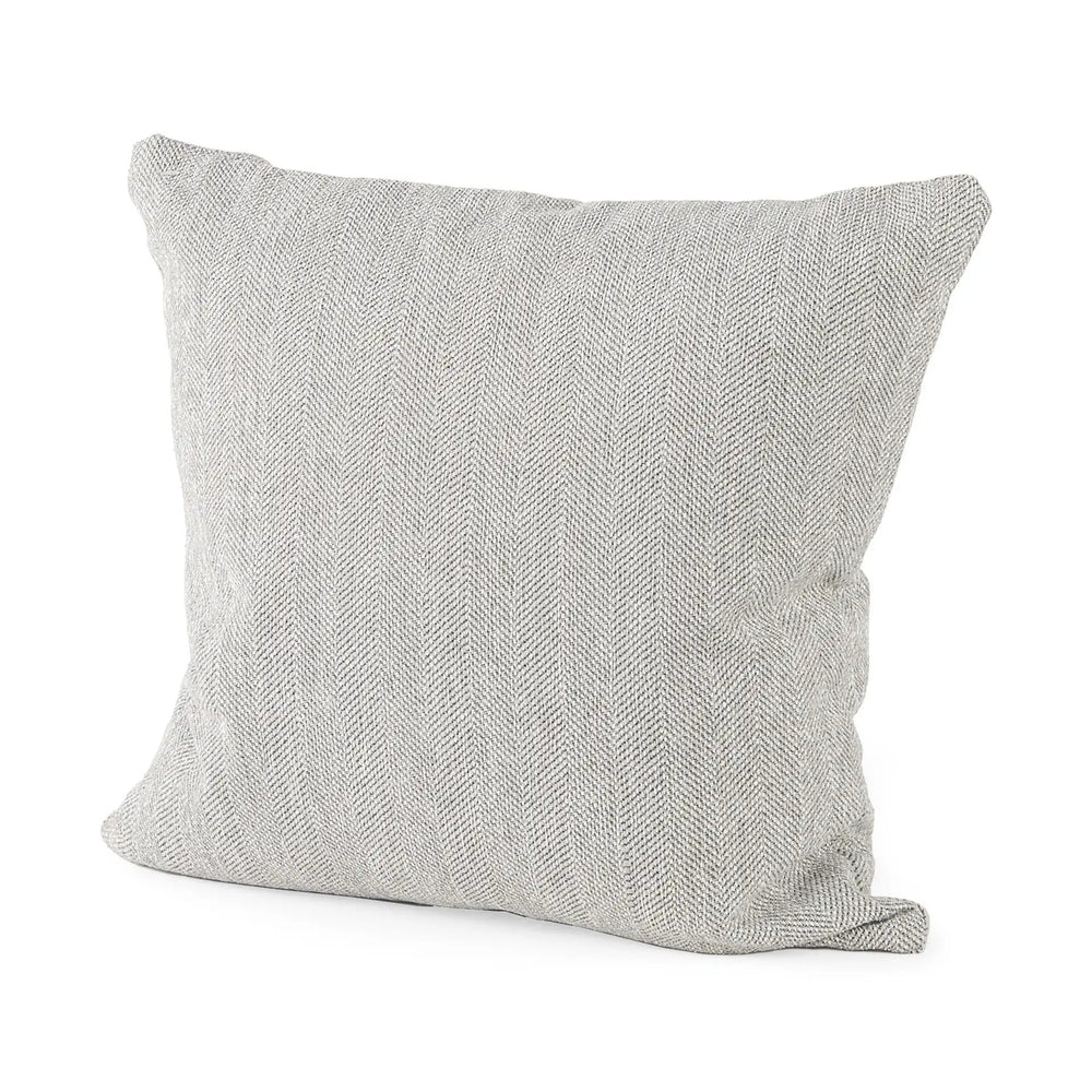Ash Gray Basket Weave Accent Throw Pillow - Homeroots