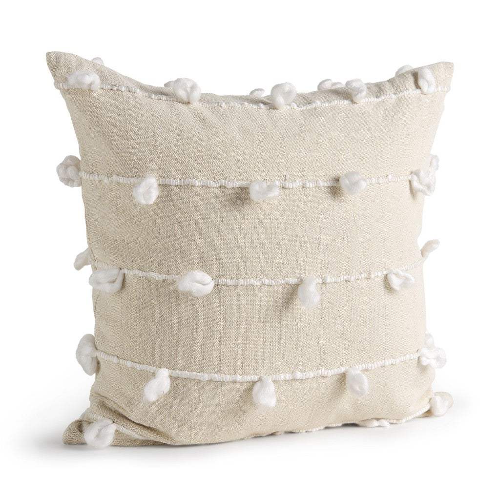 Clouds On Cream Canvas Square Pillow Cover - Homeroots - Flyclothing LLC