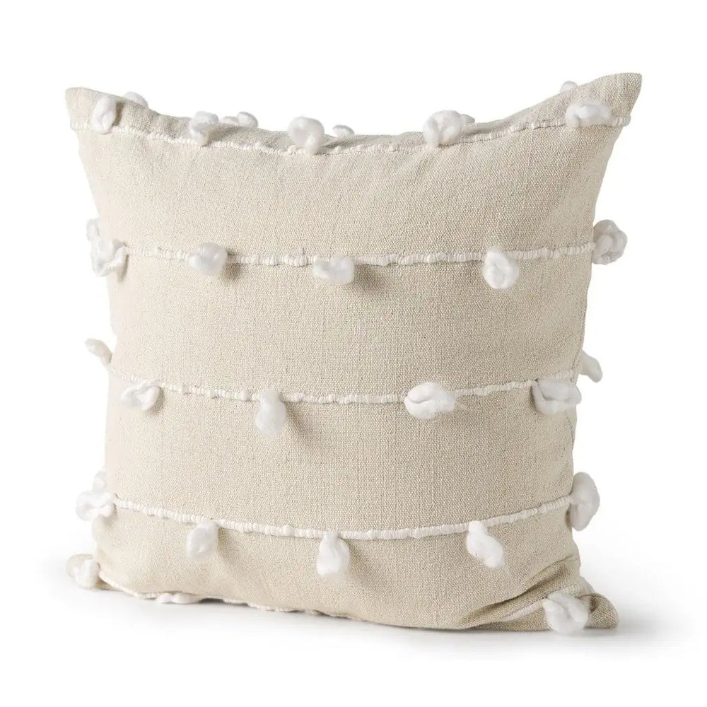 Clouds On Cream Canvas Square Pillow Cover - Homeroots