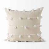 Clouds On Cream Canvas Square Pillow Cover - Homeroots - Flyclothing LLC