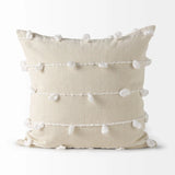 Clouds On Cream Canvas Square Pillow Cover - Homeroots