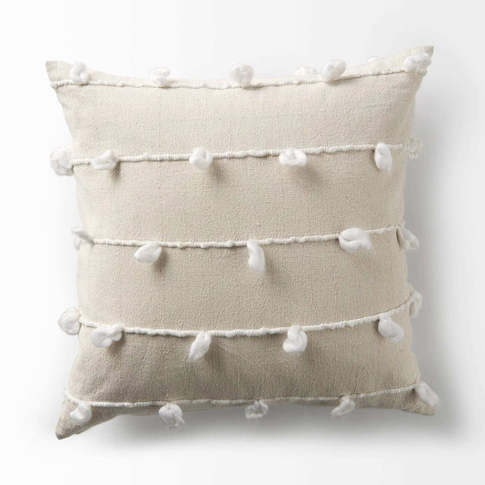 Clouds On Cream Canvas Square Pillow Cover - Homeroots - Flyclothing LLC