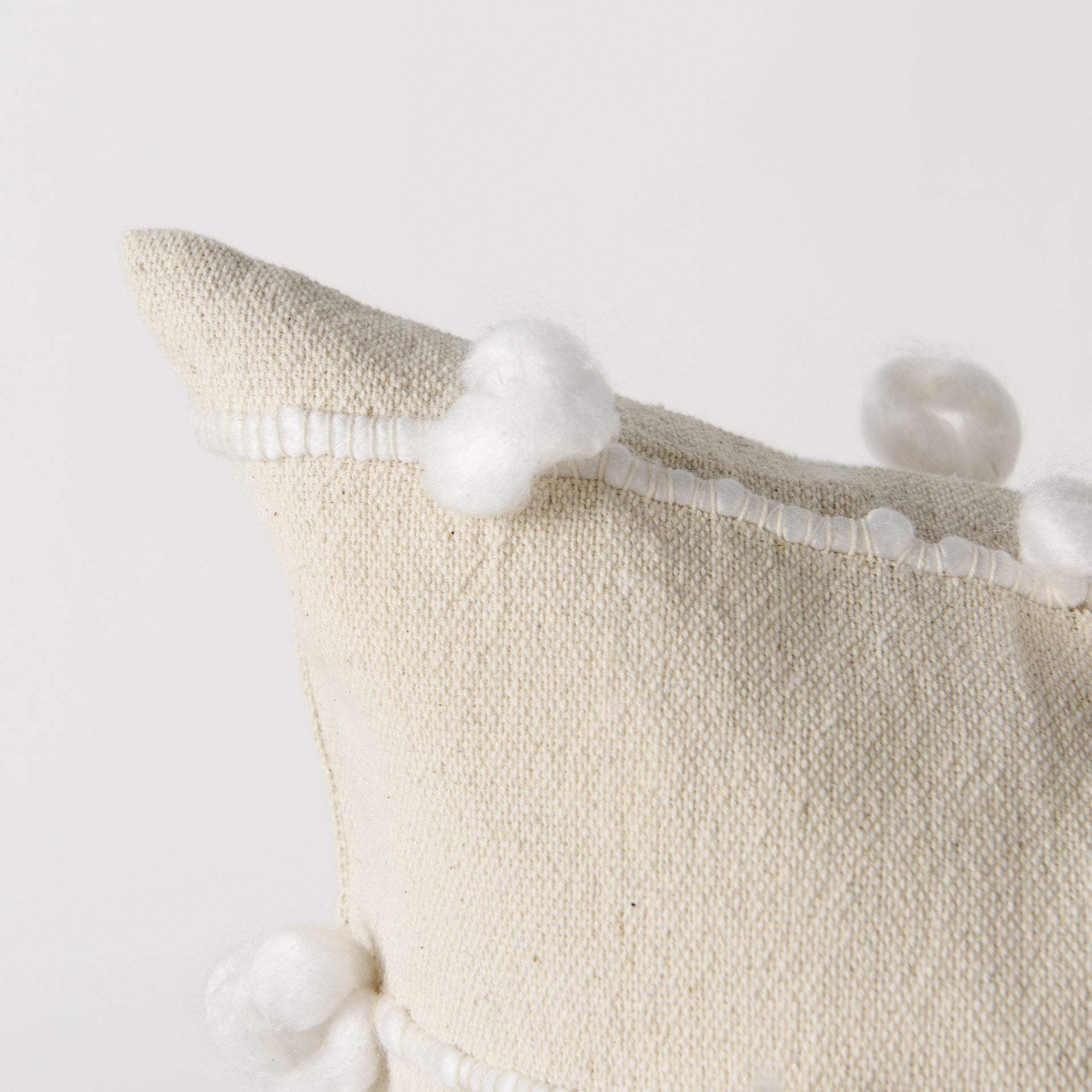 Clouds On Cream Canvas Square Pillow Cover - Homeroots - Flyclothing LLC