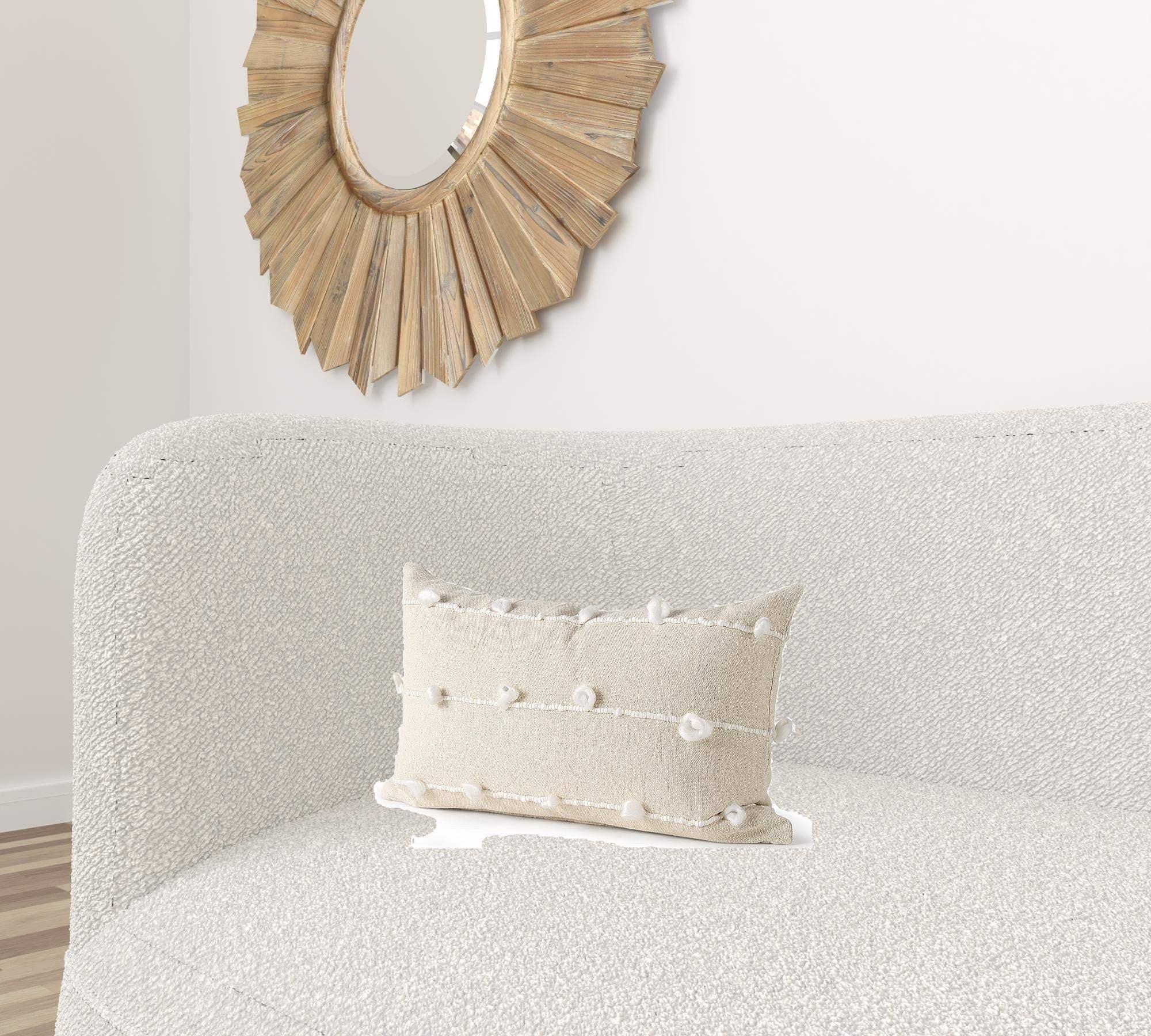 Clouds On Cream Canvas Lumbar Pillow Cover - Homeroots - Flyclothing LLC