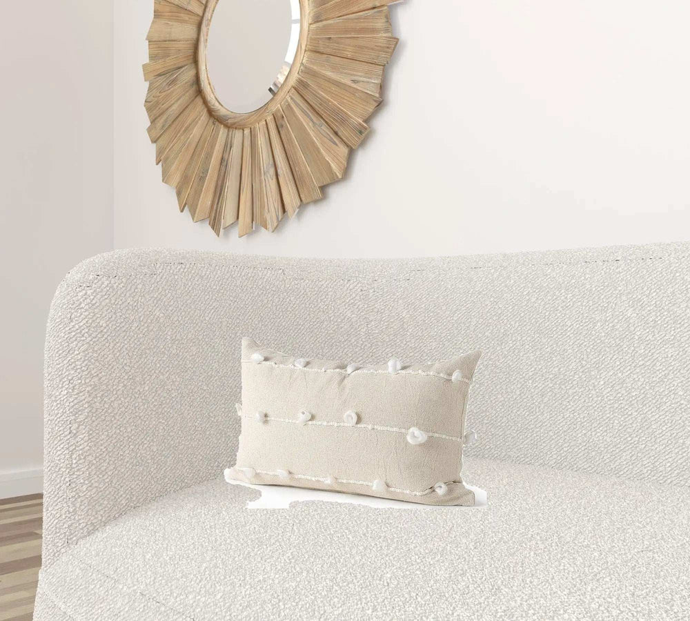 Clouds On Cream Canvas Lumbar Pillow Cover - Homeroots - Flyclothing LLC