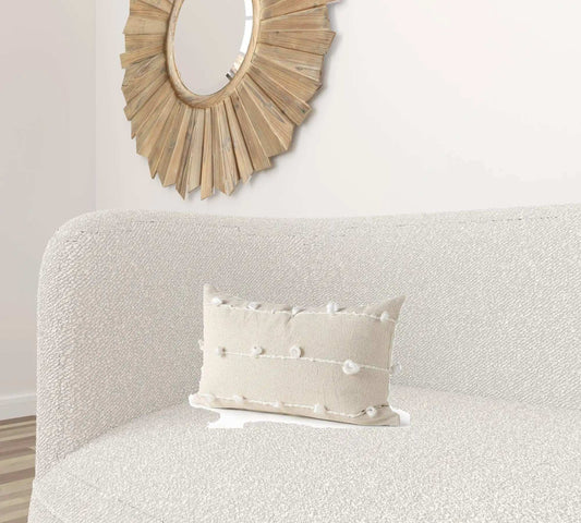 Clouds On Cream Canvas Lumbar Pillow Cover - Homeroots - Flyclothing LLC