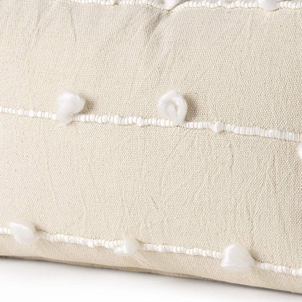 Clouds On Cream Canvas Lumbar Pillow Cover - Homeroots - Flyclothing LLC