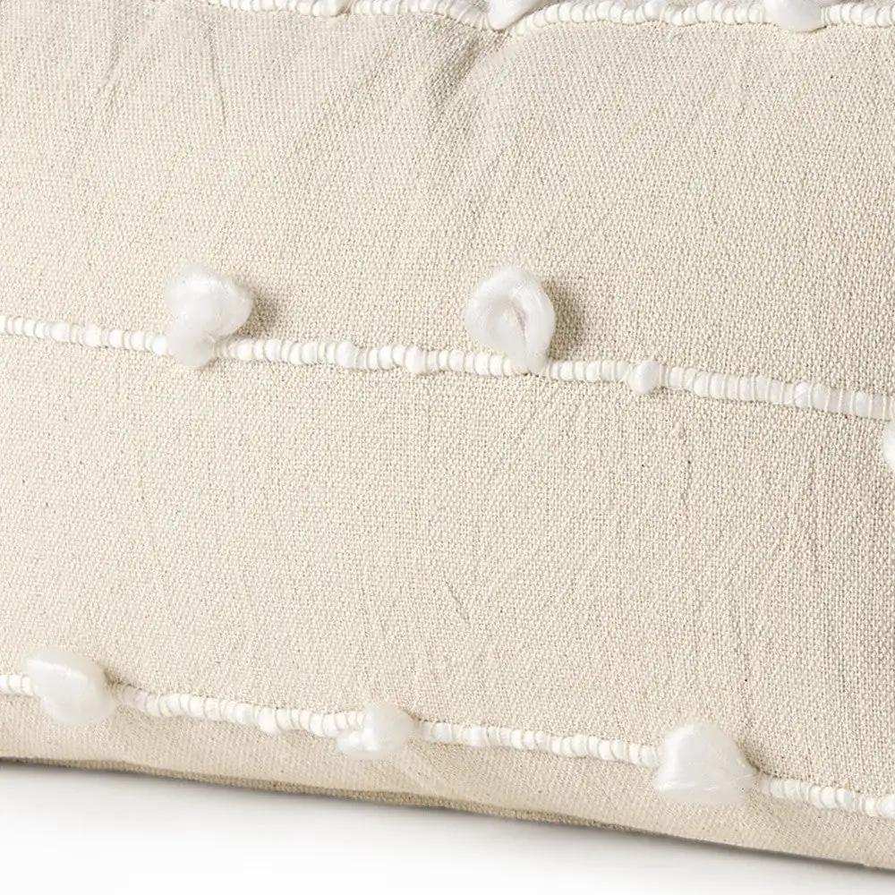 Clouds On Cream Canvas Lumbar Pillow Cover - Homeroots - Flyclothing LLC